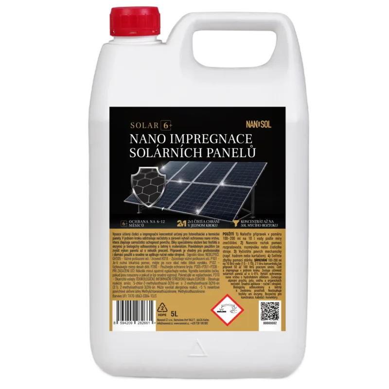 NANO impregnace solárních panelů SOLAR 6+ 5L