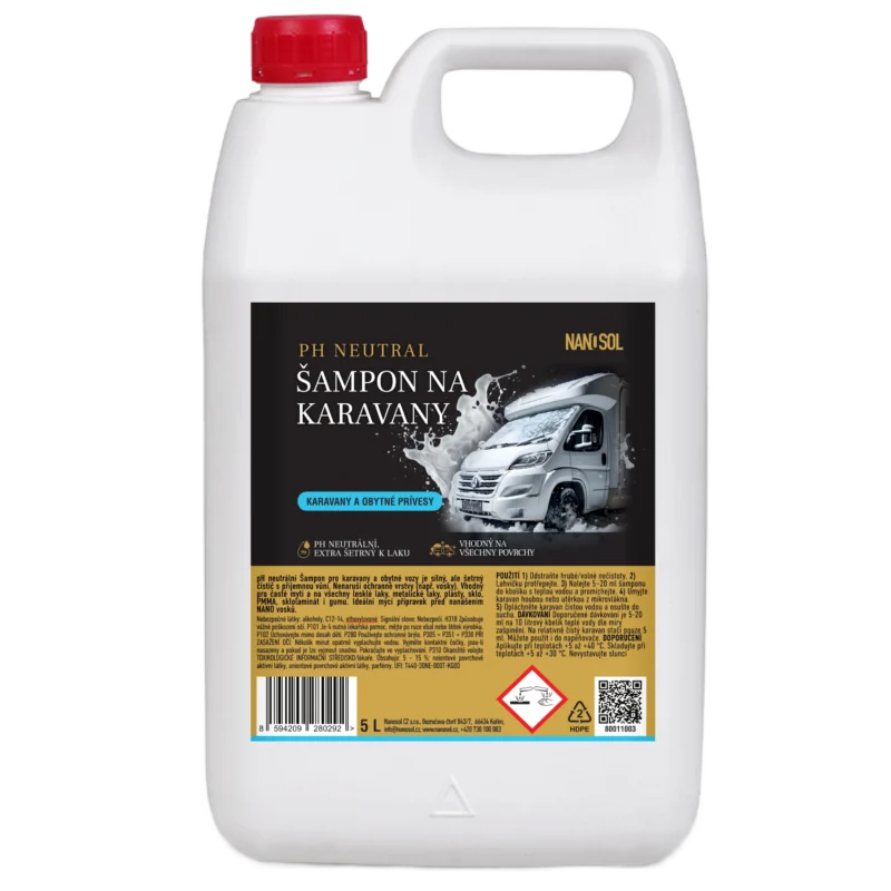 Šampon pH NEUTRAL na karavany a obytné přívěsy 5L