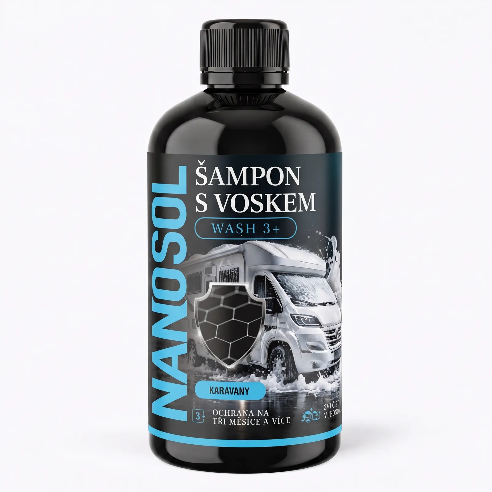Šampon s voskem WASH 3+ na karavany a obytné přívěsy 500ml
