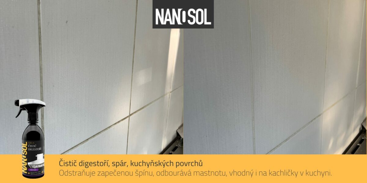 Čistič digestoří GelX od NANOSOL je vhodný nejen na čištění kuchyňských povrchů, ale také spár v kuchyni.